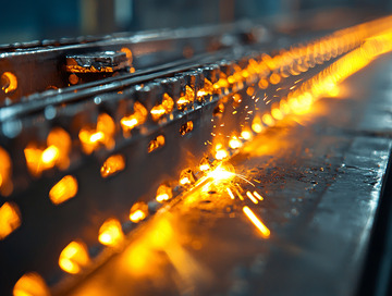 金属切割时的火花飞溅