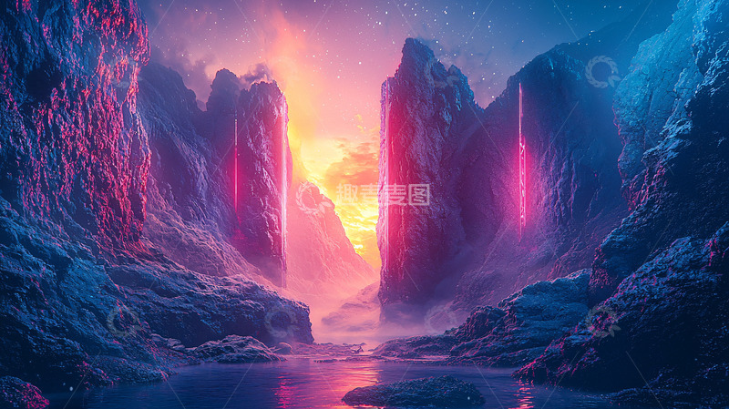 高清大图下载【趣麦麦图】梦幻峡谷