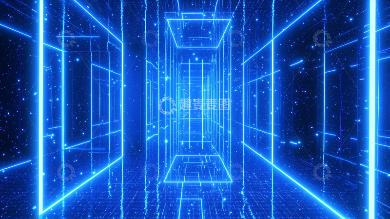 高清大图下载【趣麦麦图】蓝色科技感数字通道