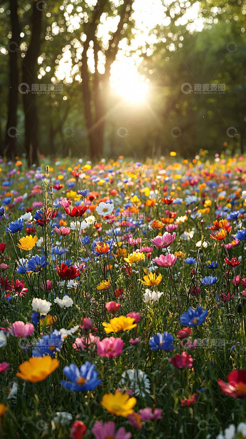 高清大图下载【趣麦麦图】阳光下的花海