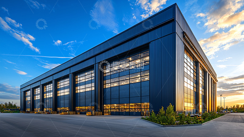 高清大图下载【趣麦麦图】蓝色工业建筑外观