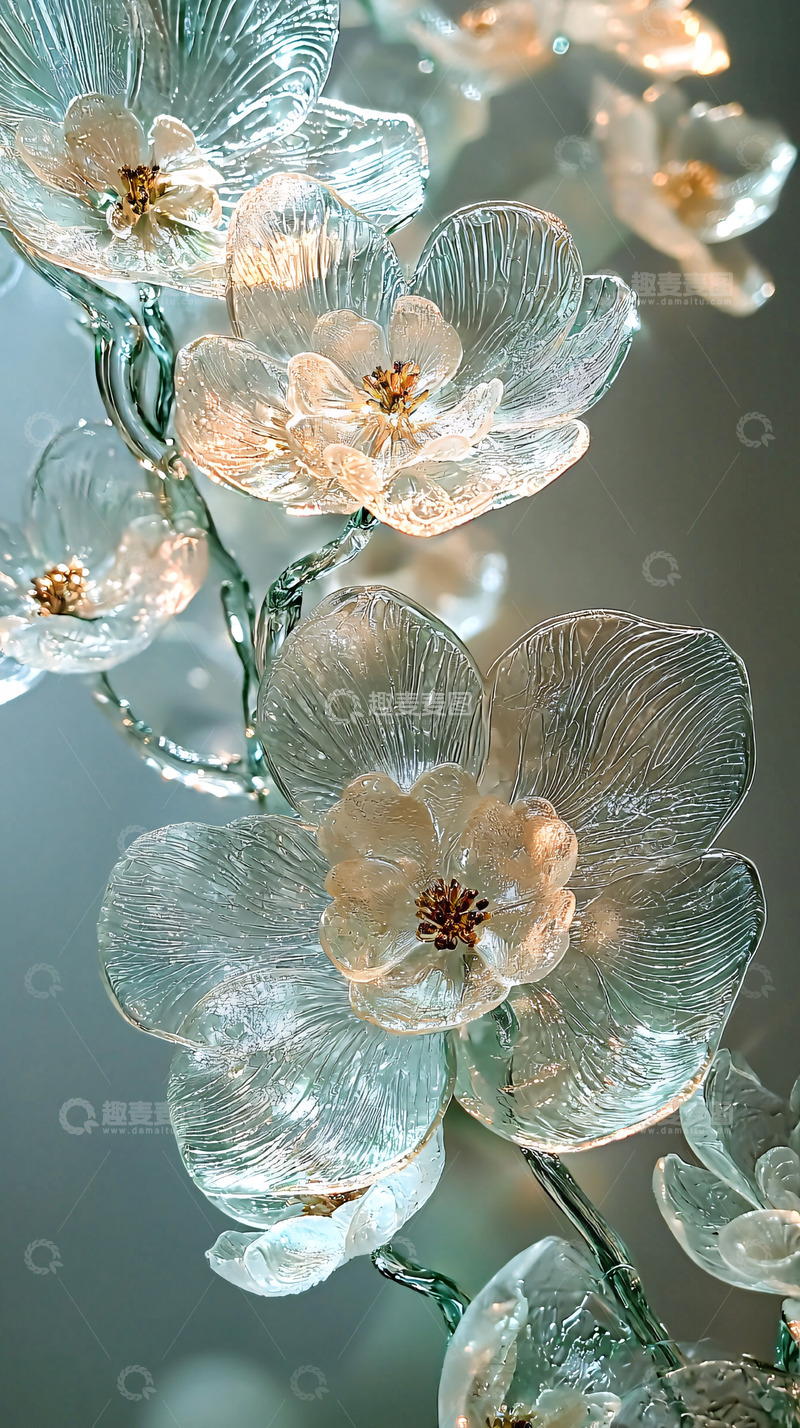 高清大图下载【趣麦麦图】透明玻璃花