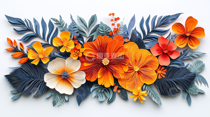 高清大图下载【趣麦麦图】立体纸花