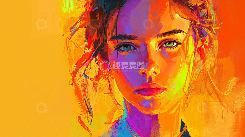 高清大图下载【趣麦麦图】彩色肖像画