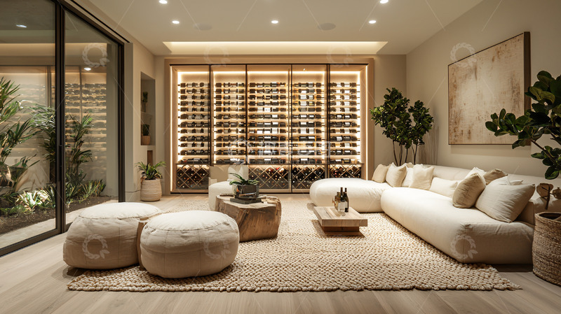 高清大图下载【趣麦麦图】现代简约酒窖客厅