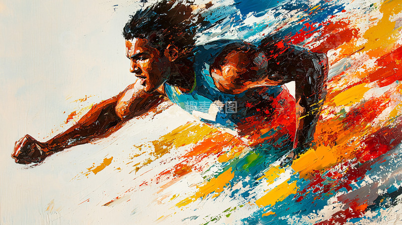 高清大图下载【趣麦麦图】奔腾的运动员
