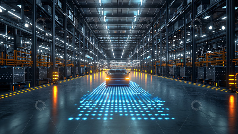 高清大图下载【趣麦麦图】仓库里行驶的汽车