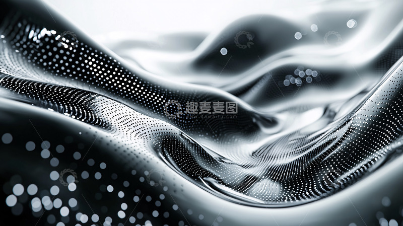 高清大图下载【趣麦麦图】抽象金属液体波浪
