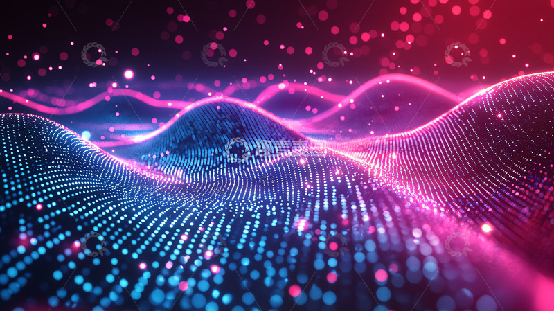 高清大图下载【趣麦麦图】科技感波浪数据流