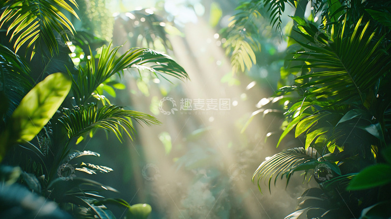高清大图下载【趣麦麦图】阳光透过树林