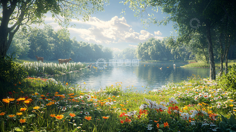 高清大图下载【趣麦麦图】湖光山色