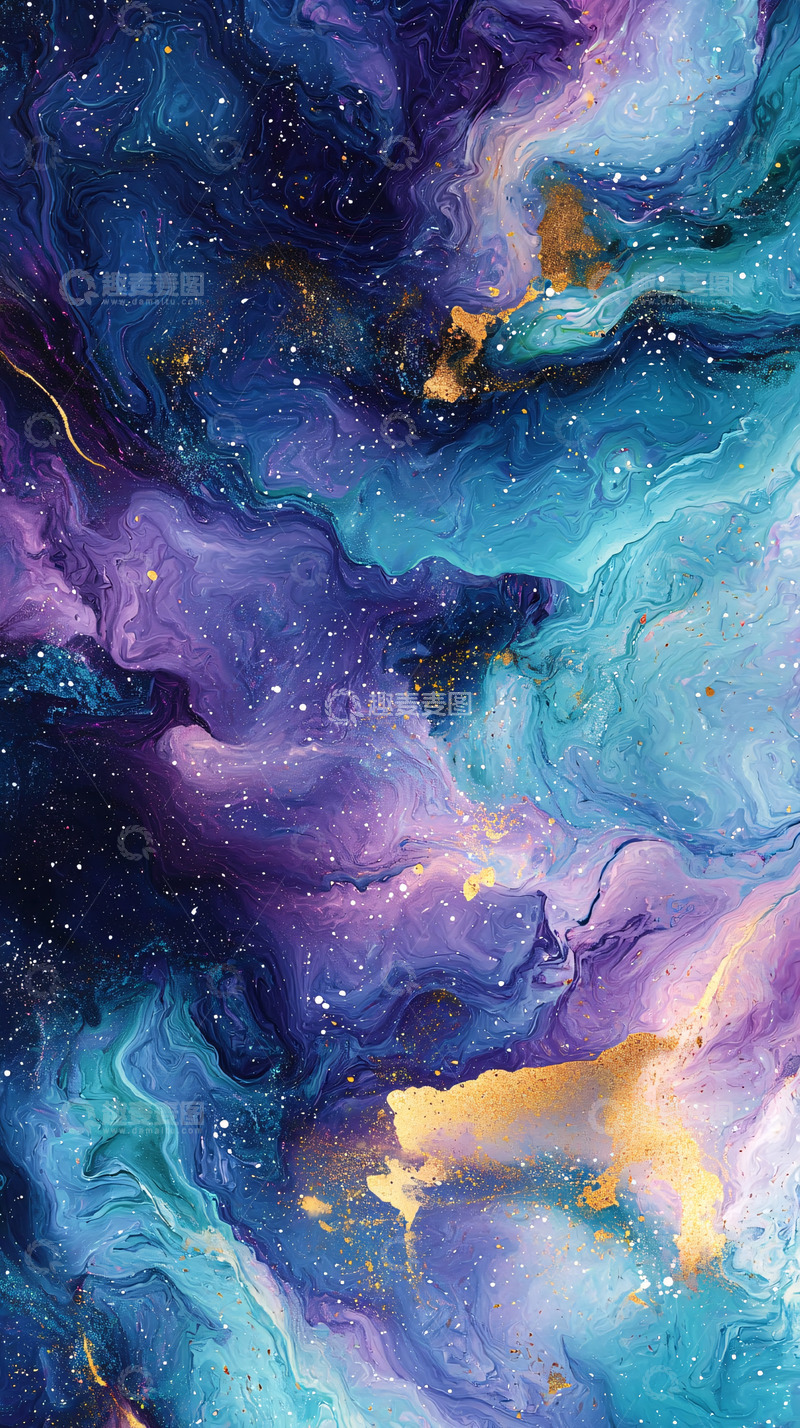 高清大图下载【趣麦麦图】宇宙星空流体画