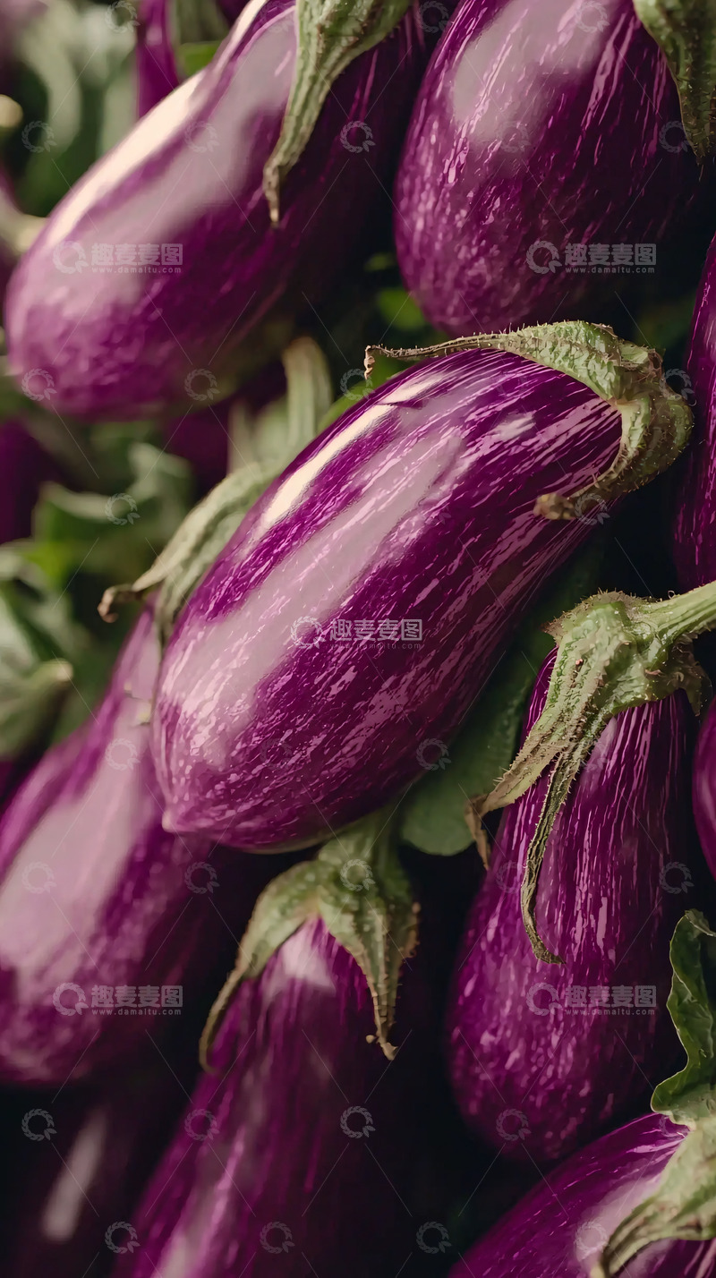高清大图下载【趣麦麦图】紫色条纹茄子