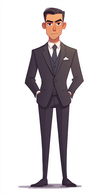 穿着西装的卡通人物