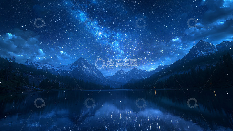 高清大图下载【趣麦麦图】星空倒影