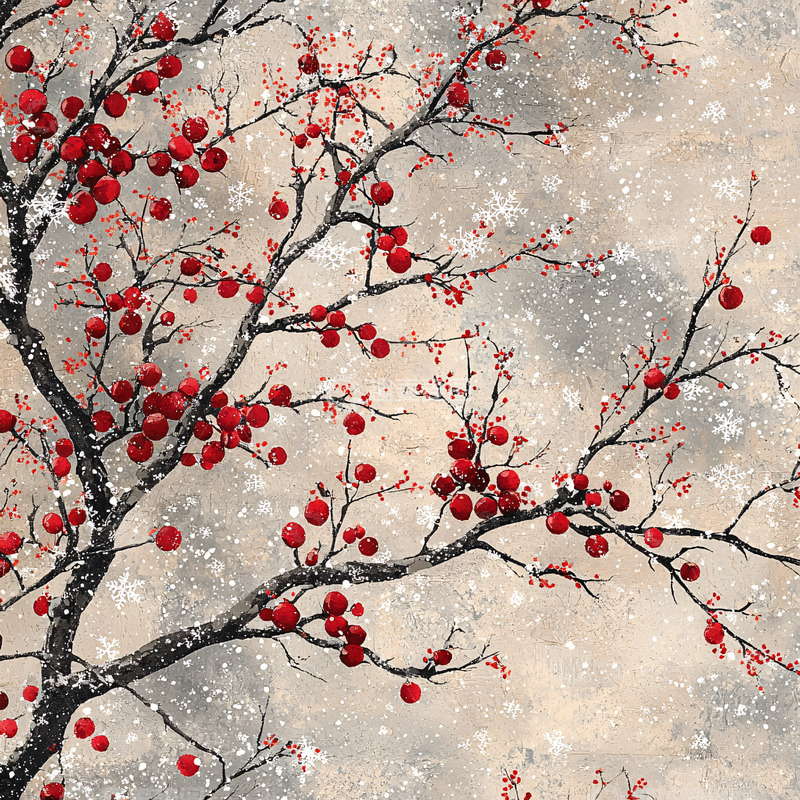 高清大图下载【趣麦麦图】冬日红果树