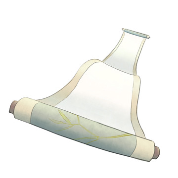 手绘古风卷轴装饰素材