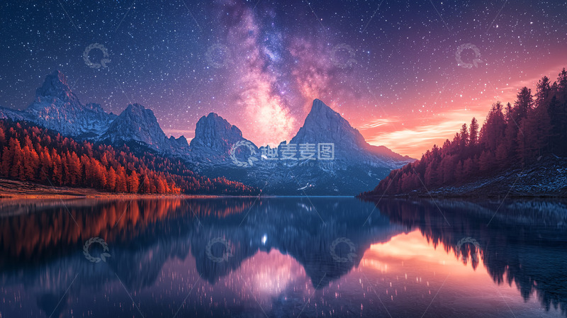 高清大图下载【趣麦麦图】星空倒影