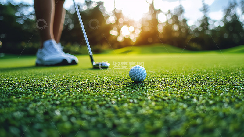 高清大图下载【趣麦麦图】高尔夫球场上的挥杆