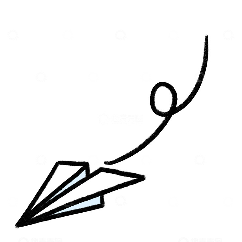 高清大图下载【趣麦麦图】-手绘可爱卡通纸飞机装饰素材