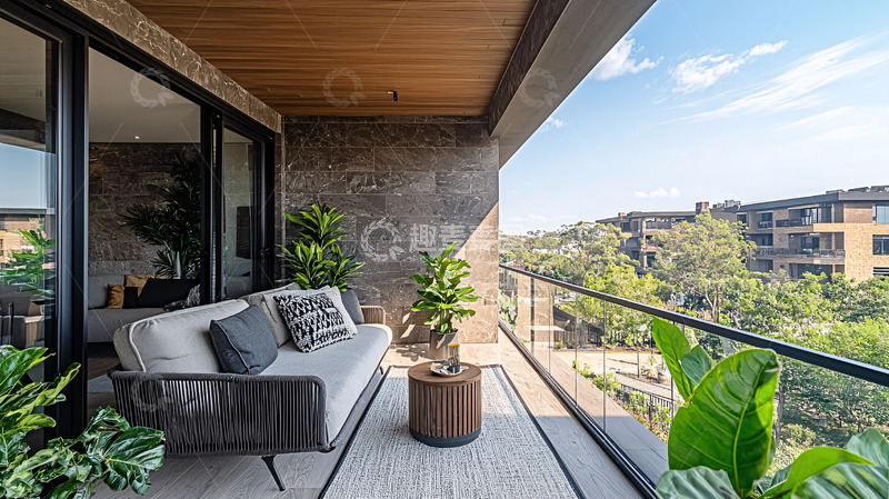 高清大图下载【趣麦麦图】-现代简约阳台景观