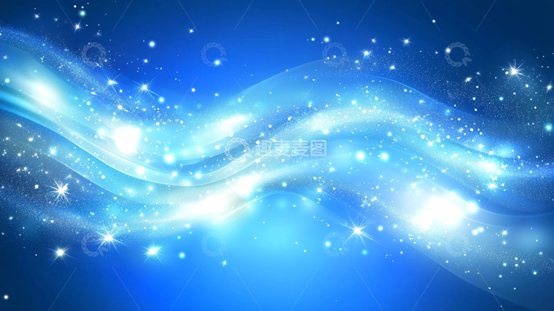 高清大图下载【趣麦麦图】蓝色光波粒子背景