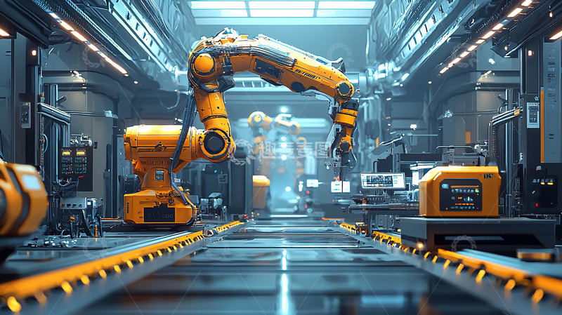 高清大图下载【趣麦麦图】智能工厂未来生产线