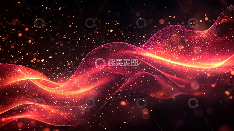 高清大图下载【趣麦麦图】红色粒子流光