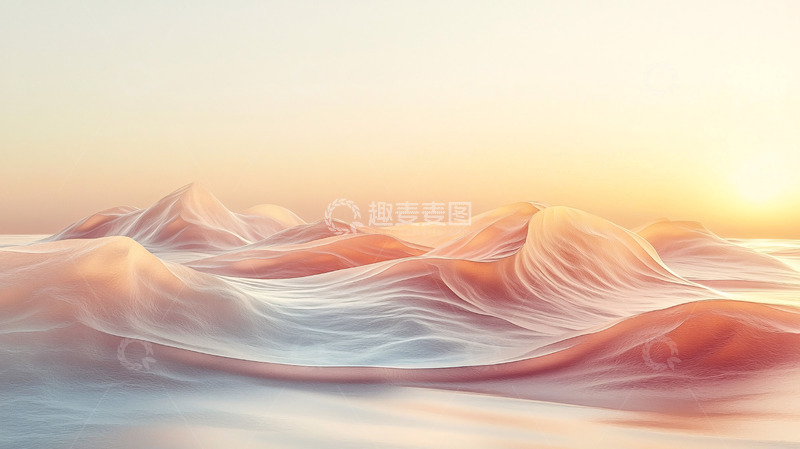 高清大图下载【趣麦麦图】柔和光线下的梦幻山峦