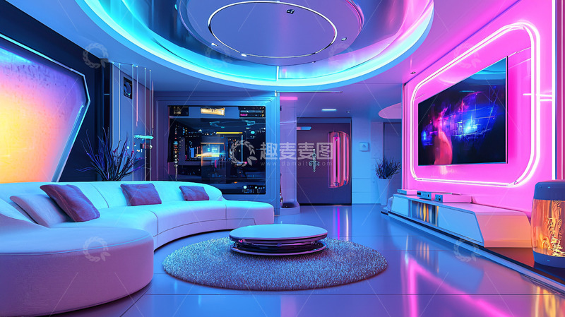 高清大图下载【趣麦麦图】未来感客厅