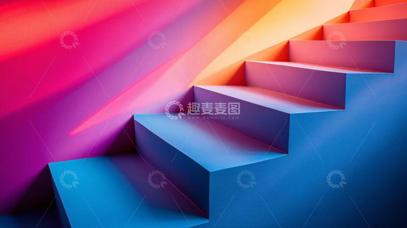 高清大图下载【趣麦麦图】彩色楼梯