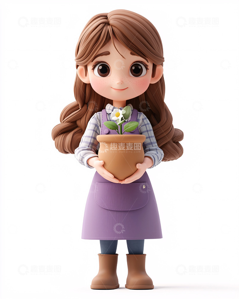 高清大图下载【趣麦麦图】可爱卡通女孩