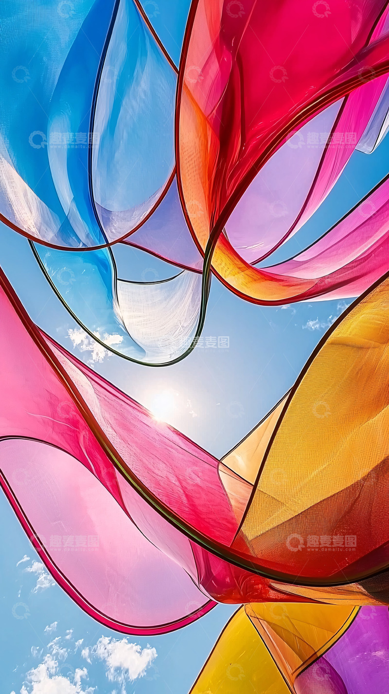 高清大图下载【趣麦麦图】彩色飘带