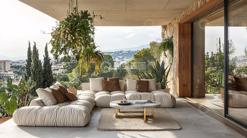 高清大图下载【趣麦麦图】现代简约户外阳台休闲区