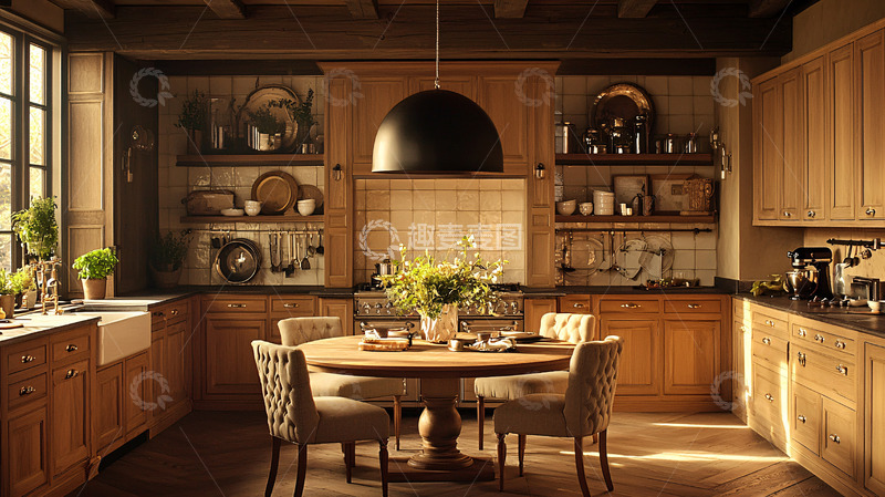 高清大图下载【趣麦麦图】温馨乡村风格厨房