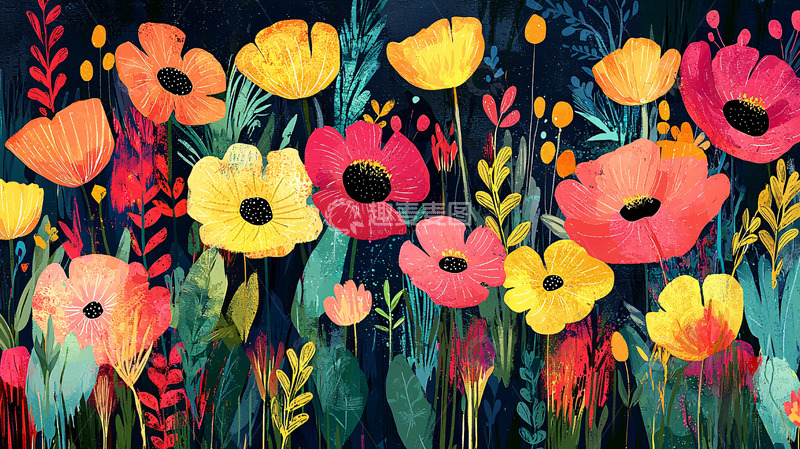 高清大图下载【趣麦麦图】水彩花卉15