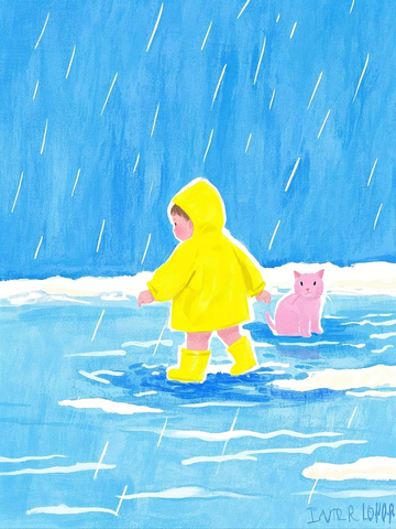 雨中的玩伴