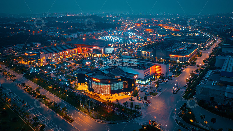高清大图下载【趣麦麦图】城市夜景鸟瞰图