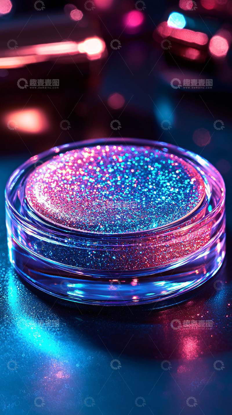 高清大图下载【趣麦麦图】蓝色粉色闪光眼影