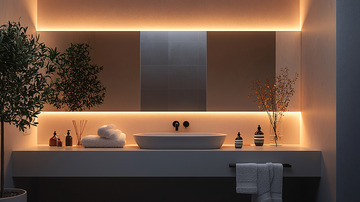 现代简约浴室灯光设计