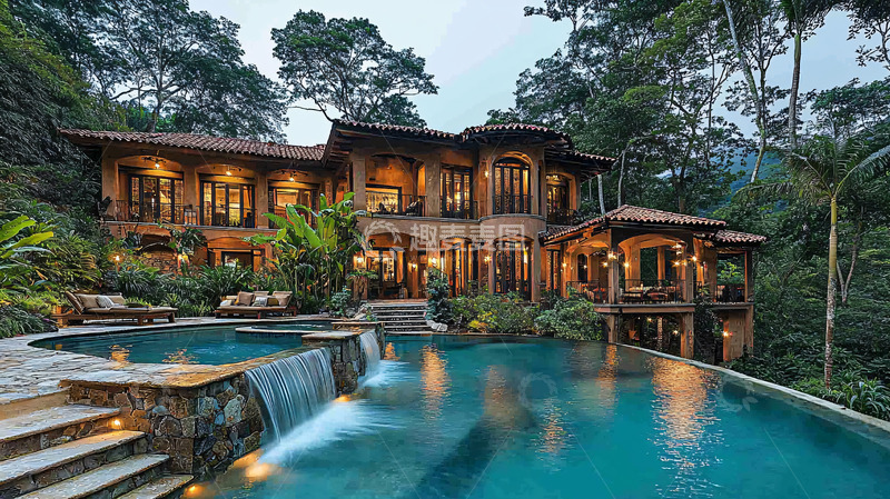 高清大图下载【趣麦麦图】豪华别墅泳池