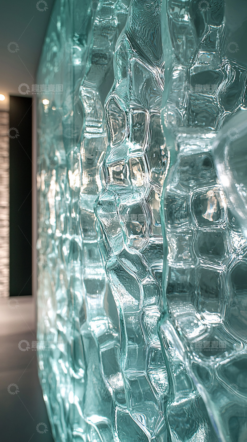 高清大图下载【趣麦麦图】-冰裂纹的玻璃墙面