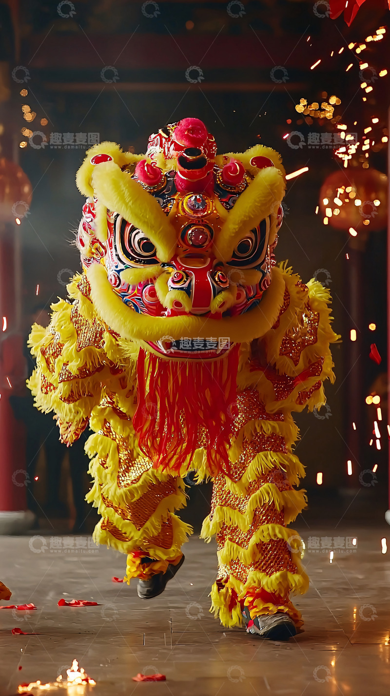 高清大图下载【趣麦麦图】舞狮
