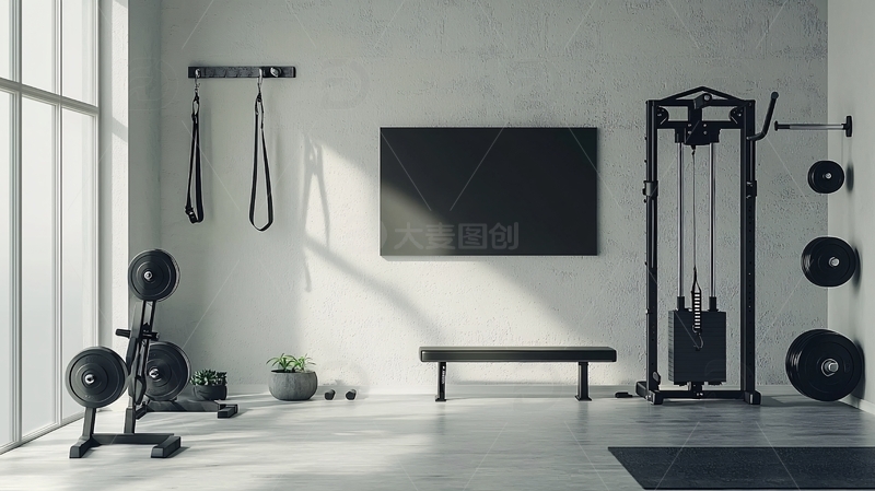 高清大图下载【趣麦麦图】极简风格健身房室内设计