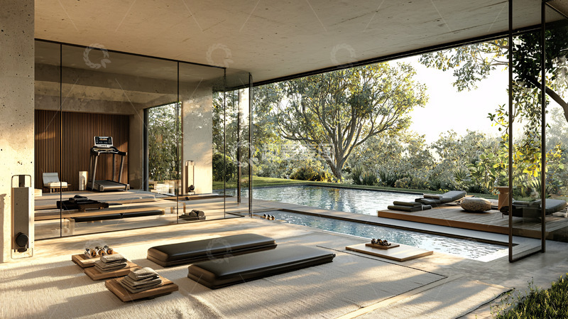 高清大图下载【趣麦麦图】现代简约健身房设计