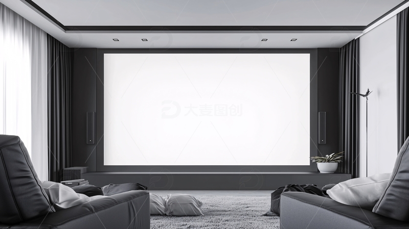 高清大图下载【趣麦麦图】现代简约家庭影院