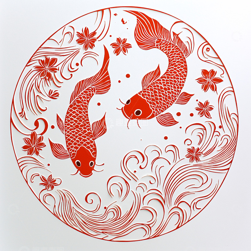 高清大图下载【趣麦麦图】红鲤鱼图案