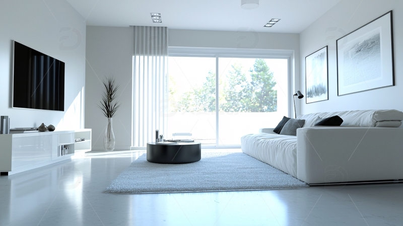 高清大图下载【趣麦麦图】极简风白色客厅