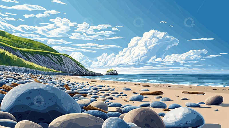 高清大图下载【趣麦麦图】海滩岩石风景