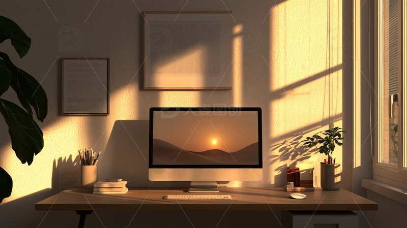 高清大图下载【趣麦麦图】温暖阳光洒满桌面